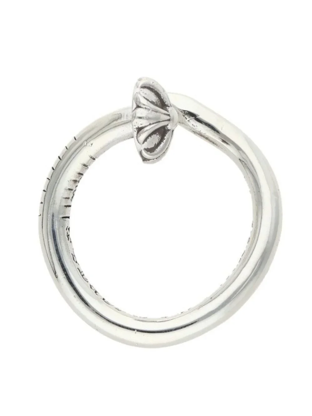 Chrome Hearts Nail Crsball Cross Ball Silver Ring
